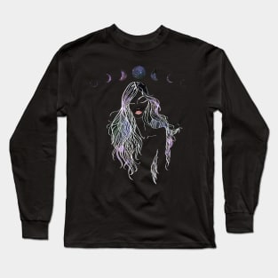 Moon Child Lunar Phases Dreamy Girl Long Sleeve T-Shirt